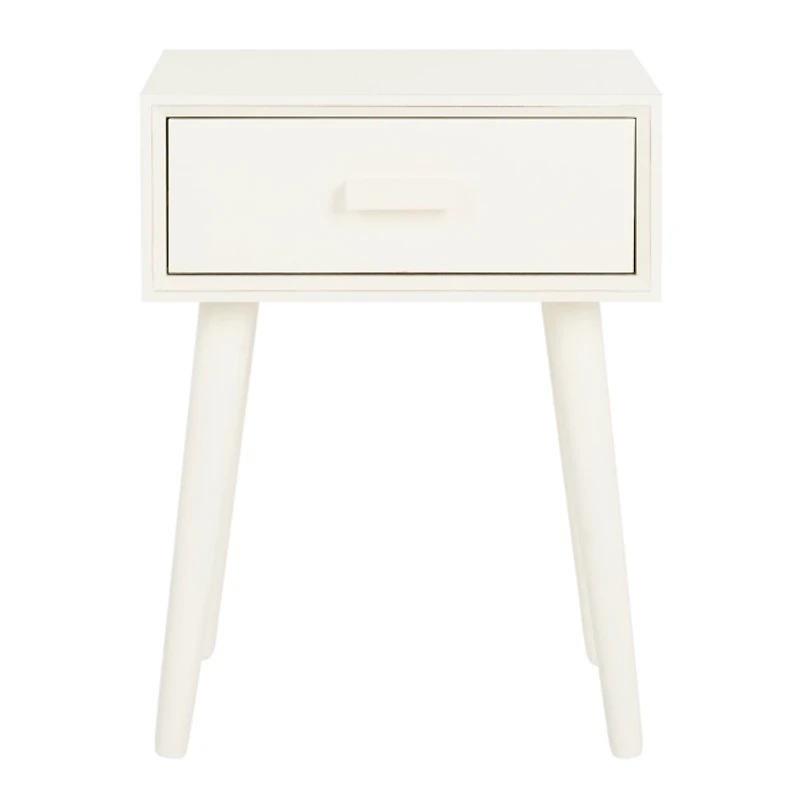 White Wood Lyla Scandinavian End Table