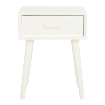 White Wood Lyla Scandinavian End Table
