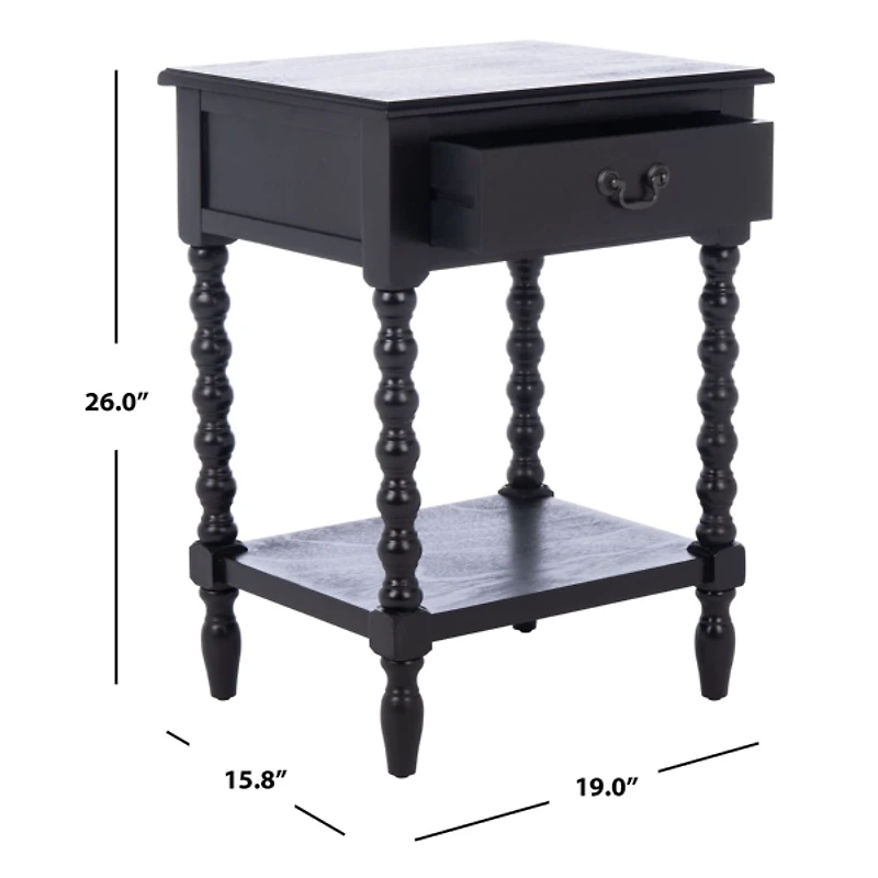 Black Wood Phoebe End Table