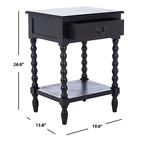 Black Wood Phoebe End Table