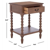 Brown Wood Phoebe End Table