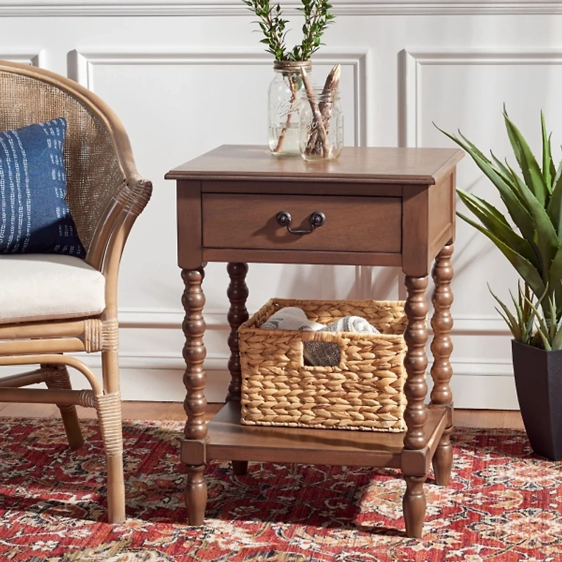 Brown Wood Phoebe End Table
