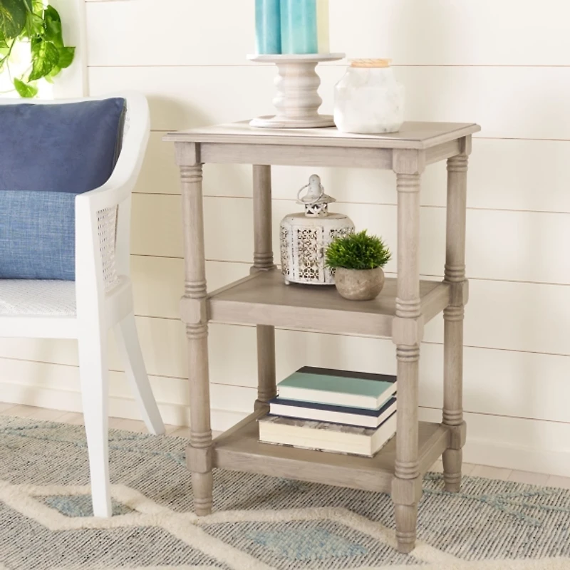 Gray 3-Tier Lida Traditional Accent Table