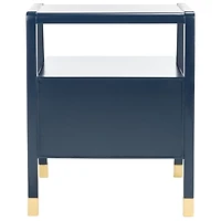 Navy 2-Drawer Lina Modern Accent Table