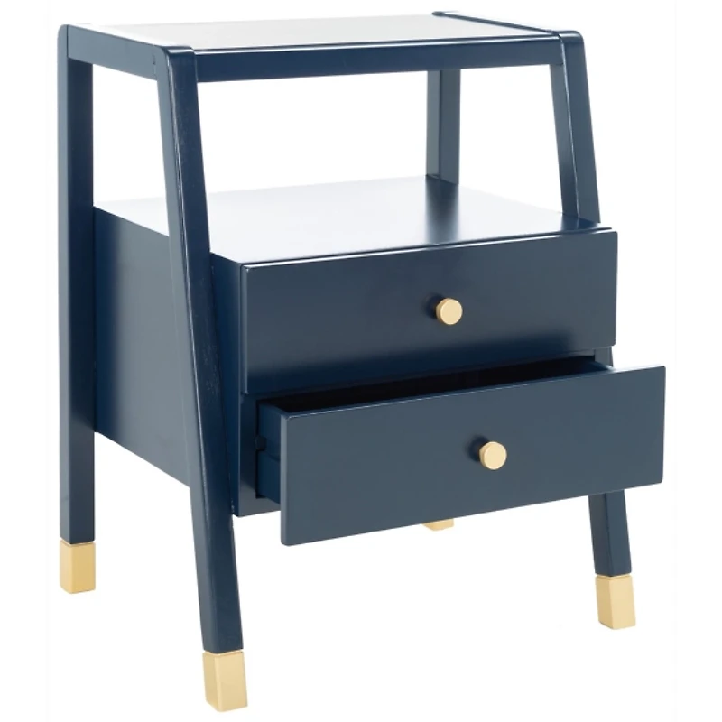 Navy 2-Drawer Lina Modern Accent Table