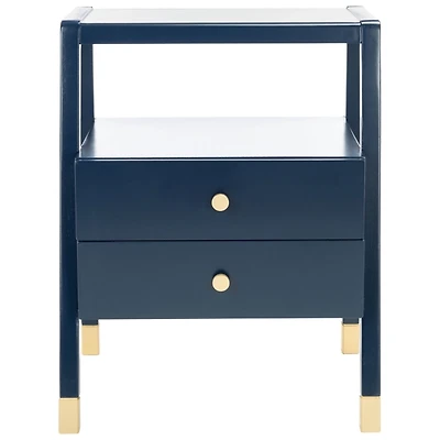 Navy 2-Drawer Lina Modern Accent Table