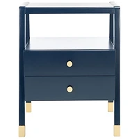 Navy 2-Drawer Lina Modern Accent Table