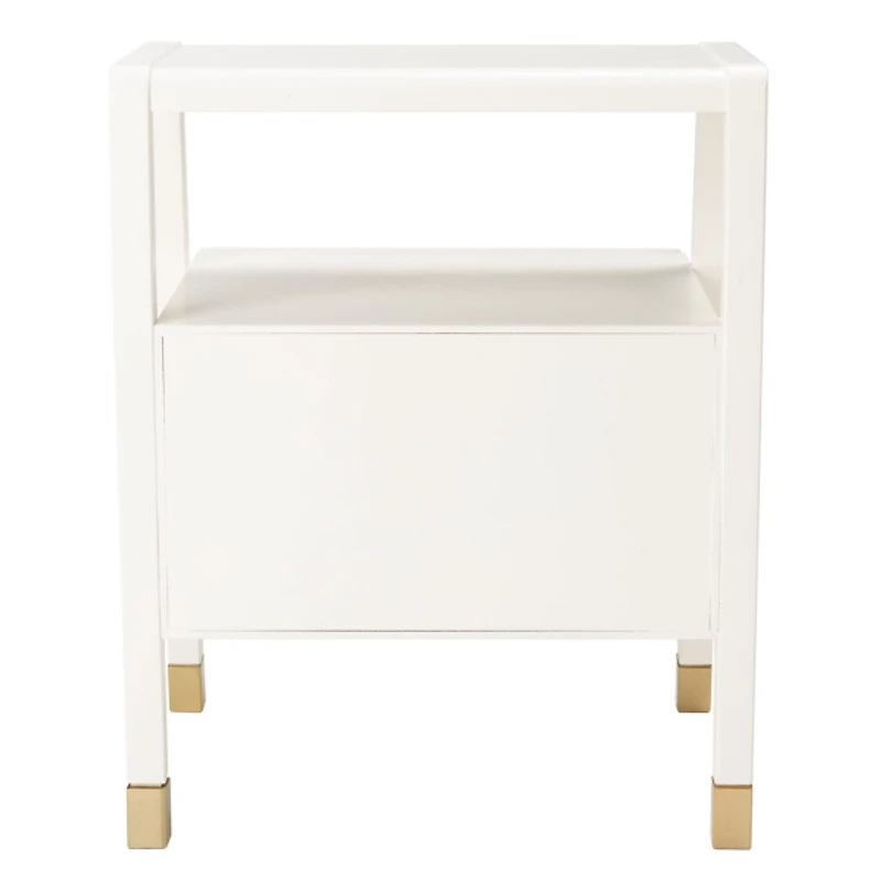 White 2-Drawer Lina Modern Accent Table