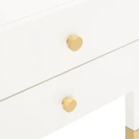 White 2-Drawer Lina Modern Accent Table