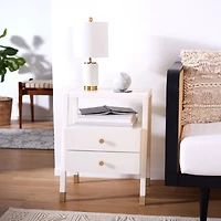 White 2-Drawer Lina Modern Accent Table