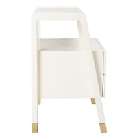 White 2-Drawer Lina Modern Accent Table
