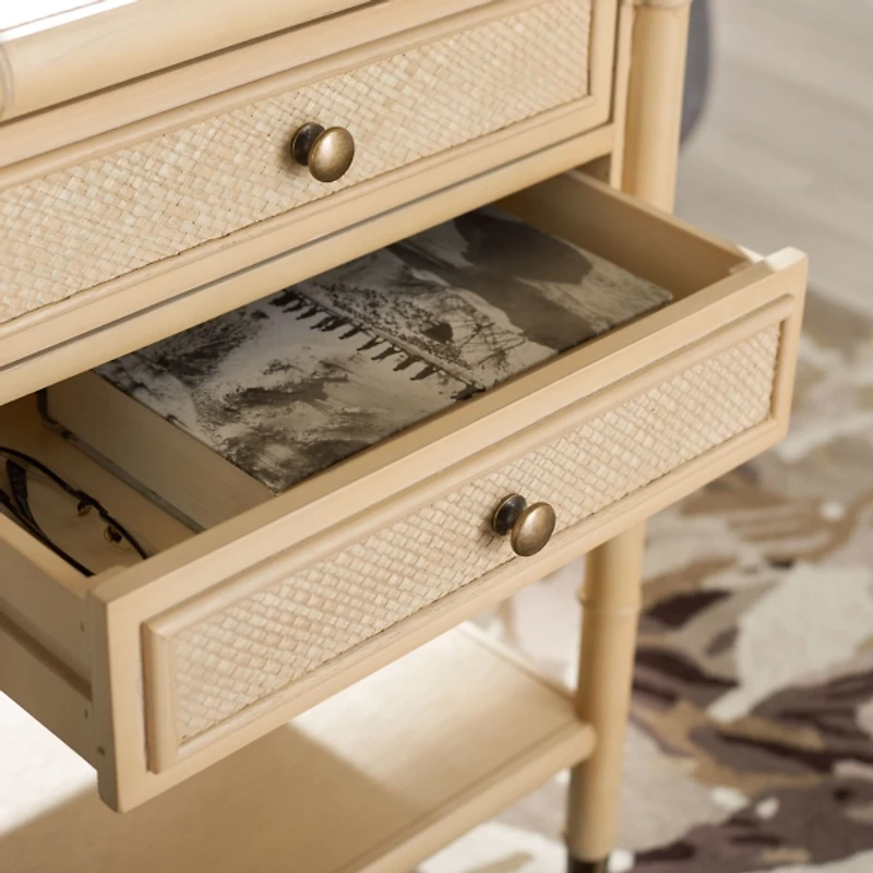 Light Blonde 2-Drawer Claudia Side Table