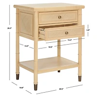 Light Blonde 2-Drawer Claudia Side Table