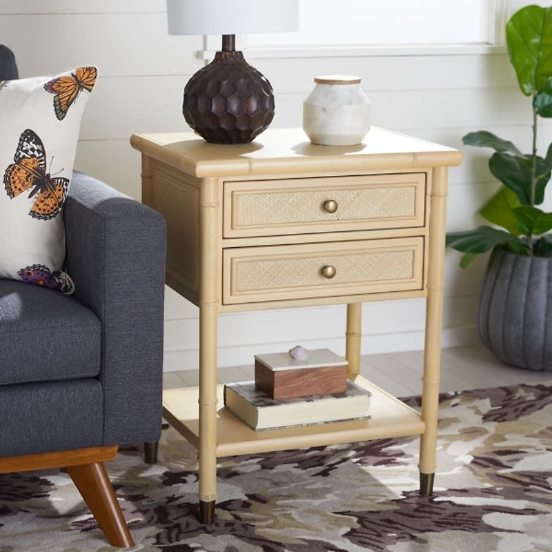 Light Blonde 2-Drawer Claudia Side Table