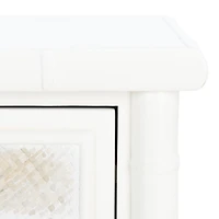 White 2-Drawer Claudia Side Table