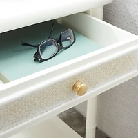 White 2-Drawer Claudia Side Table