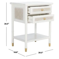 White 2-Drawer Claudia Side Table