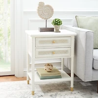 White 2-Drawer Claudia Side Table