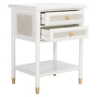 White 2-Drawer Claudia Side Table