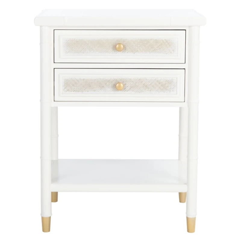White 2-Drawer Claudia Side Table