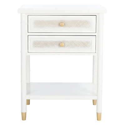 White 2-Drawer Claudia Side Table