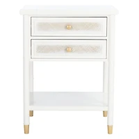 White 2-Drawer Claudia Side Table