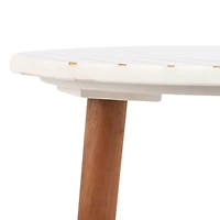 White Marble Round Valerie Accent Table