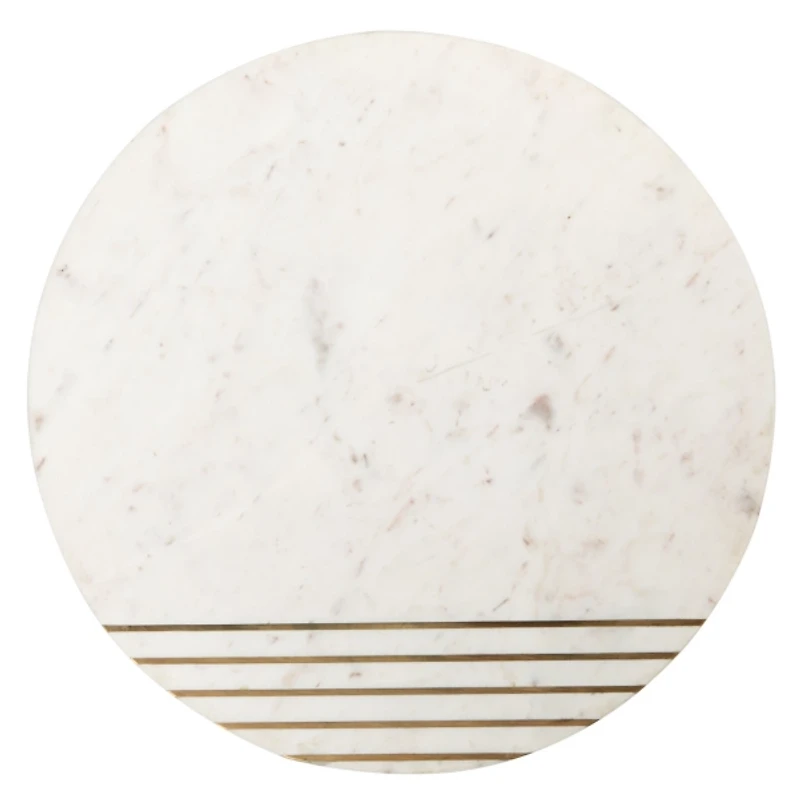 White Marble Round Valerie Accent Table