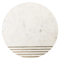 White Marble Round Valerie Accent Table