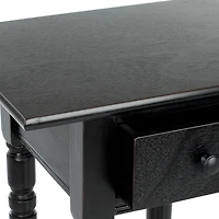 Distressed Black Wood Emilie Petite End Table