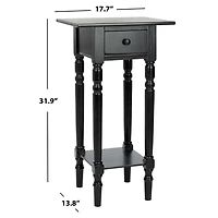 Distressed Black Wood Emilie Petite End Table