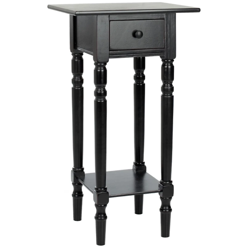 Distressed Black Wood Emilie Petite End Table