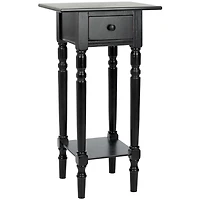 Distressed Black Wood Emilie Petite End Table