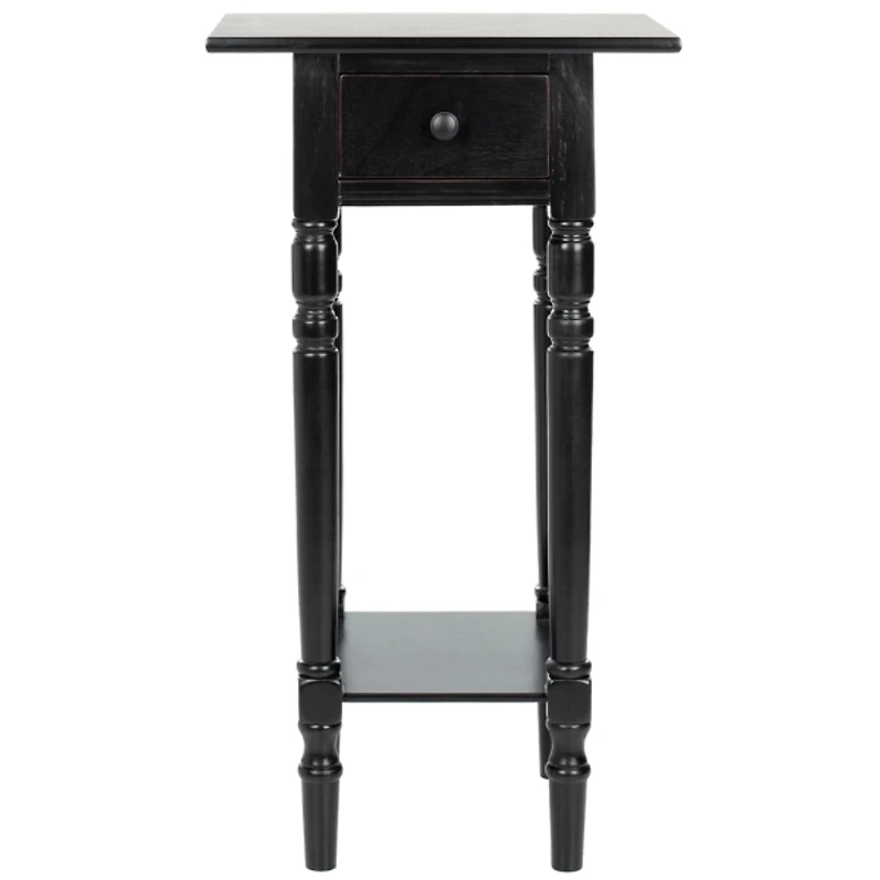 Distressed Black Wood Emilie Petite End Table