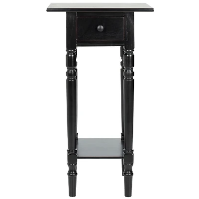 Distressed Black Wood Emilie Petite End Table
