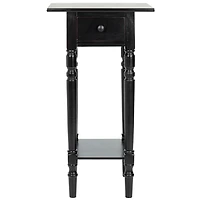 Distressed Black Wood Emilie Petite End Table