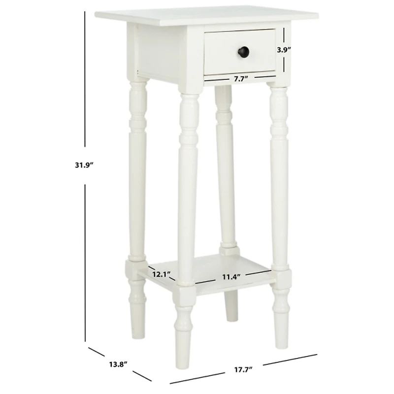 Distressed Cream Wood Emilie Petite End Table