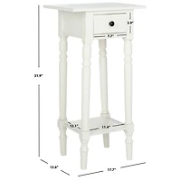 Distressed Cream Wood Emilie Petite End Table