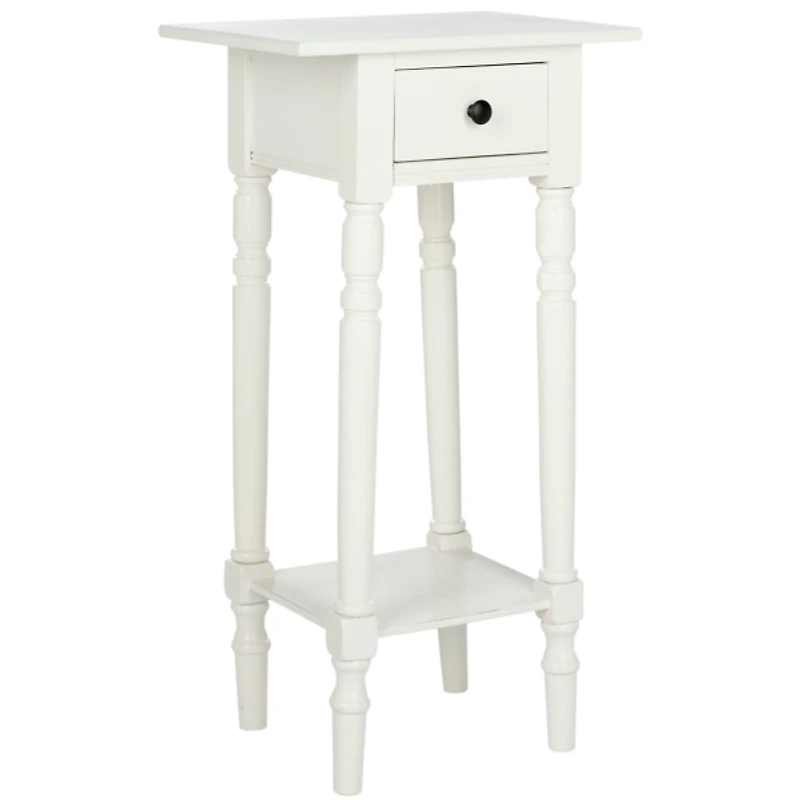 Distressed Cream Wood Emilie Petite End Table