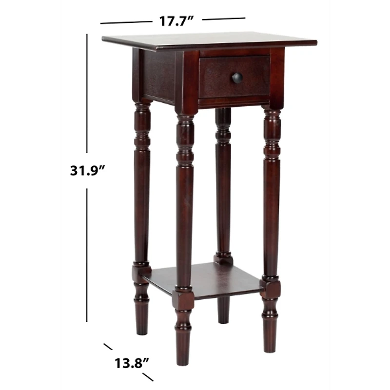 Dark Cherry Wood Emilie Petite End Table
