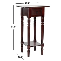 Dark Cherry Wood Emilie Petite End Table