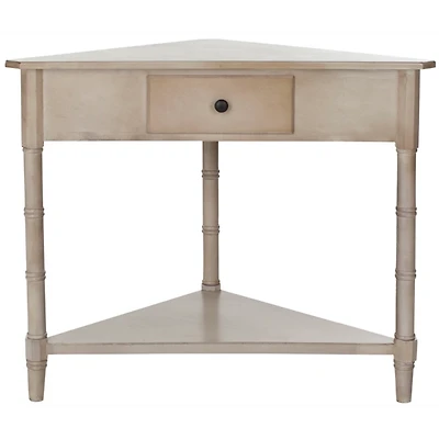 Vintage Gray Wood Selena Corner Accent Table