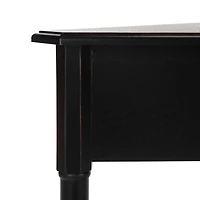 Distressed Black Wood Selena Corner Accent Table