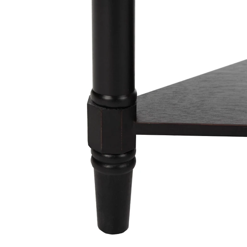 Distressed Black Wood Selena Corner Accent Table