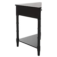 Distressed Black Wood Selena Corner Accent Table