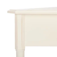 Distressed Cream Wood Selena Corner Accent Table