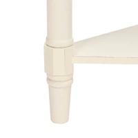 Distressed Cream Wood Selena Corner Accent Table