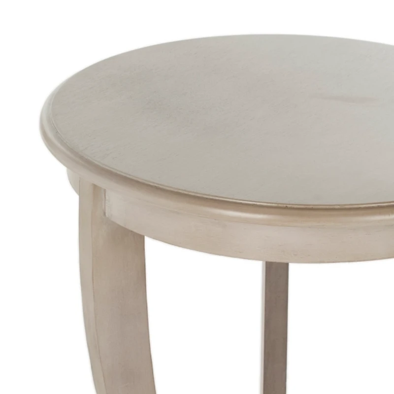 Round Gray Pedestal Accent Table
