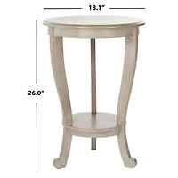 Round Gray Pedestal Accent Table