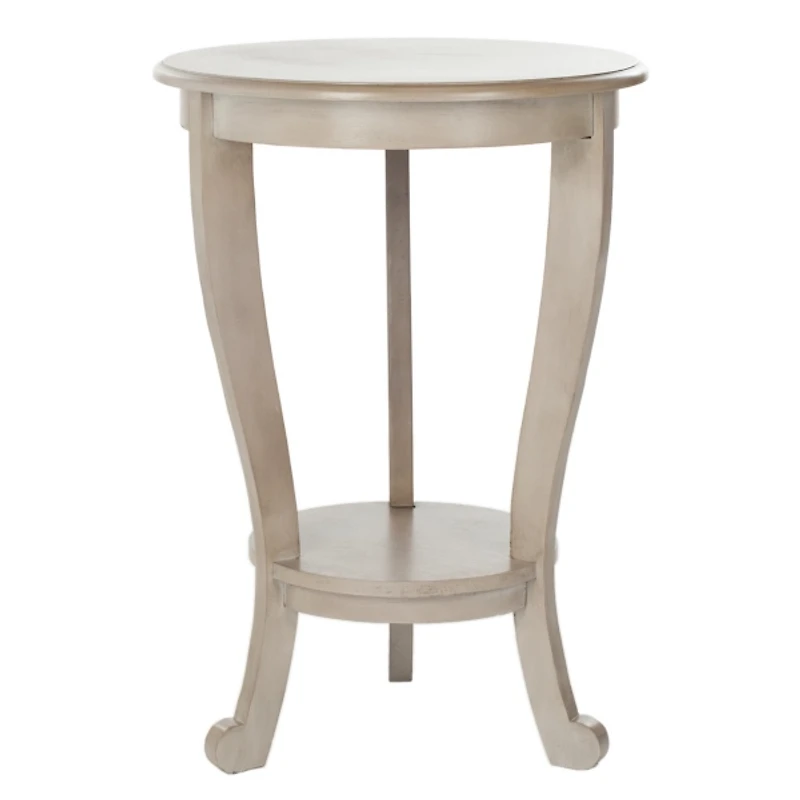 Round Gray Pedestal Accent Table
